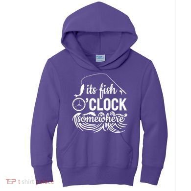 Fish OClock Time Funny Kids Hoodie