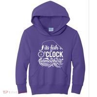 Fish OClock Time Funny Kids Hoodie thumb 0