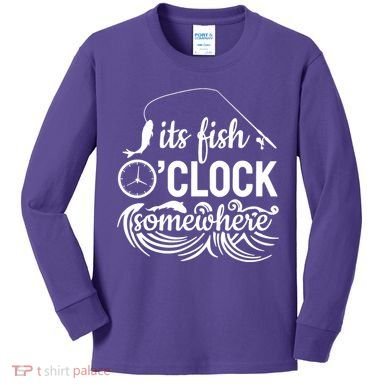 Fish OClock Time Funny Kids Long Sleeve Shirt