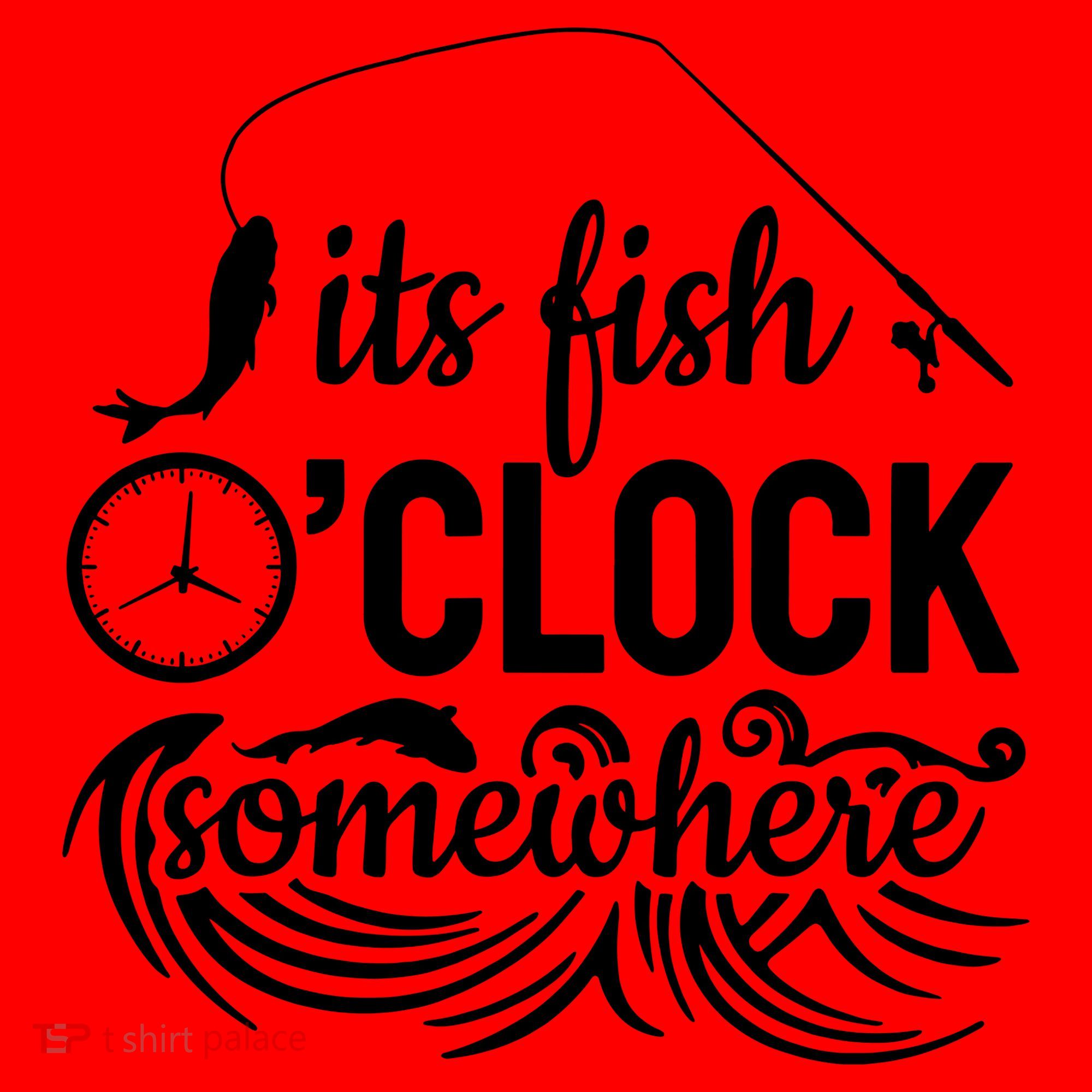 Fish OClock Time Funny Santa Hat
