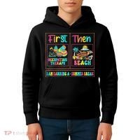 First Occupational Therapy Then Beach Occupational Therapist Kids Hoodie thumb 4