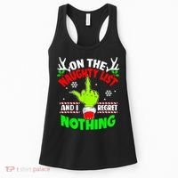 Funny On The List Of Naughty And I Regret Nothing Christmas Women's Tank Top thumb 0
