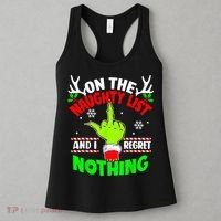 Funny On The List Of Naughty And I Regret Nothing Christmas Women's Tank Top thumb 3