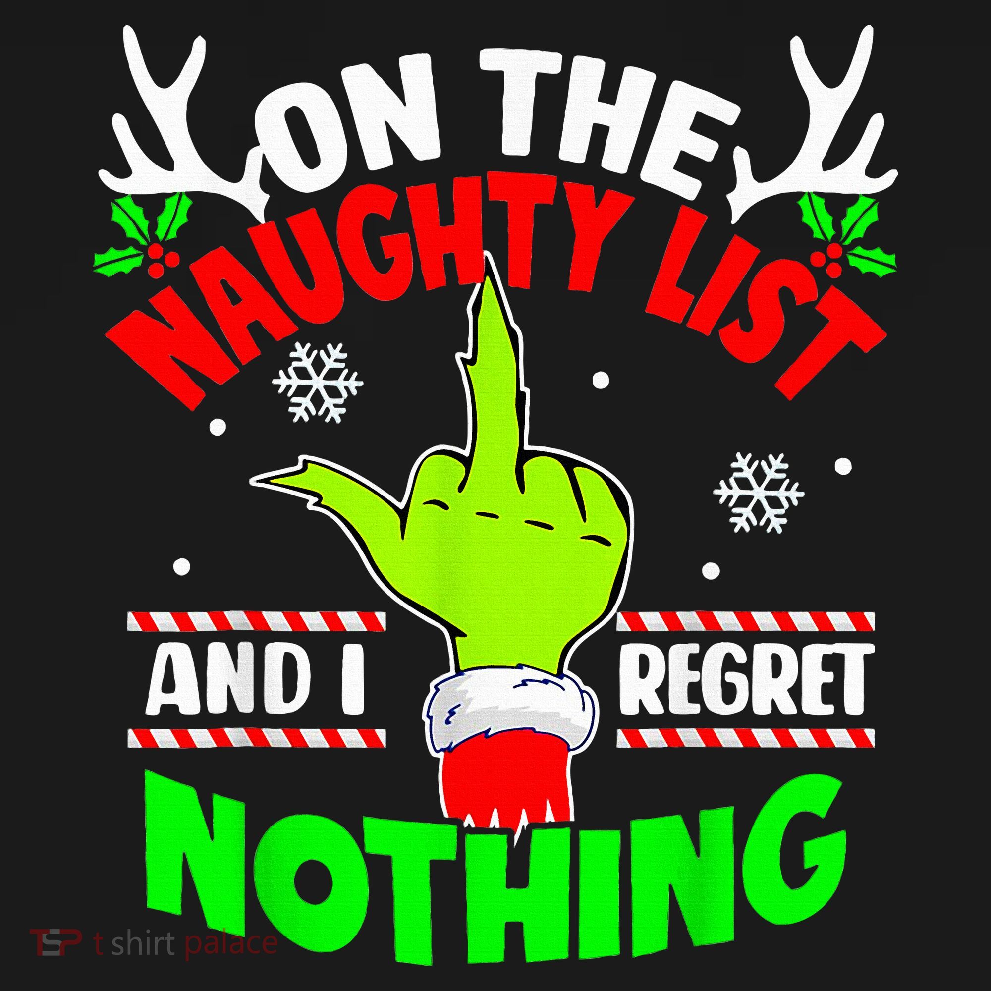Funny On The List Of Naughty And I Regret Nothing Christmas Women's Tank Top