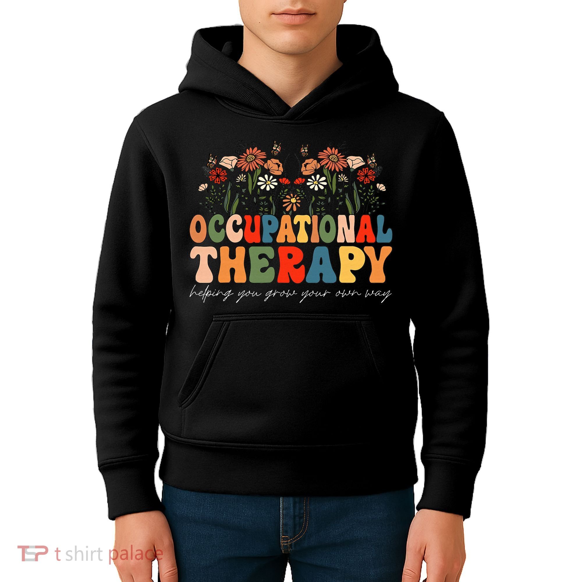 Floral Occupational Therapy Wildflowers Occupational Therapy Kids Hoodie