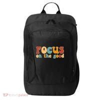 Focus On The Good Retro Quote City Backpack thumb 0