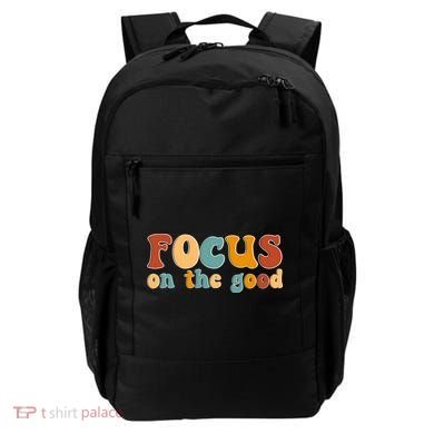 Focus On The Good Retro Quote Backpack
