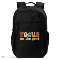 Focus On The Good Retro Quote Backpack thumb 0