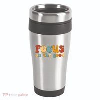 Focus On The Good Retro Quote 16oz Travel Tumbler thumb 0
