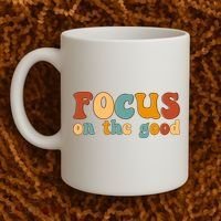 Focus On The Good Retro Quote Coffee Mug thumb 2