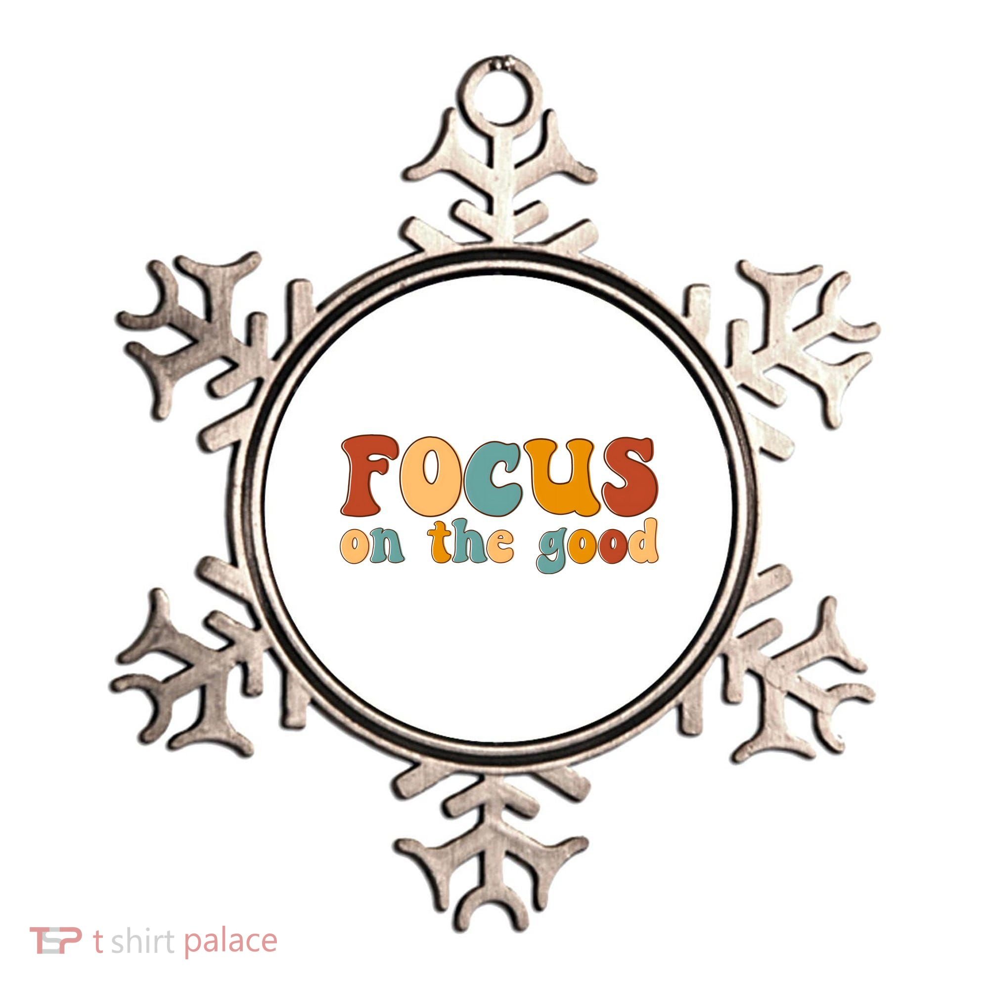 Focus On The Good Retro Quote Ornament