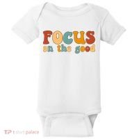 Focus On The Good Retro Quote Baby Bodysuit thumb 0