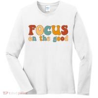 Focus On The Good Retro Quote Women's Long Sleeve Shirt thumb 0