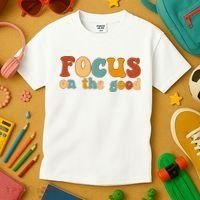 Focus On The Good Retro Quote Kids T-Shirt thumb 3