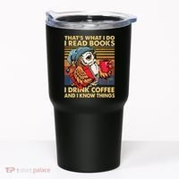 Funny Owl Thats What I Do I Read Books I Drink Coffee Tumbler thumb 0