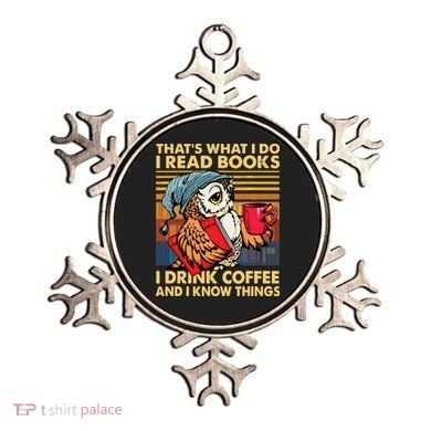 Funny Owl Thats What I Do I Read Books I Drink Coffee Ornament