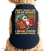 Funny Owl Thats What I Do I Read Books I Drink Coffee Doggie Tank thumb 0