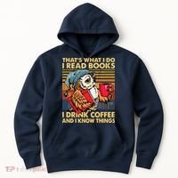 Funny Owl Thats What I Do I Read Books I Drink Coffee Hoodie thumb 0