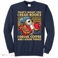 Funny Owl Thats What I Do I Read Books I Drink Coffee Sweatshirt thumb 0