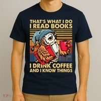 Funny Owl Thats What I Do I Read Books I Drink Coffee T-Shirt thumb 3