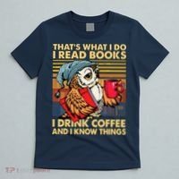 Funny Owl Thats What I Do I Read Books I Drink Coffee T-Shirt thumb 5