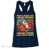 Funny Owl Thats What I Do I Read Books I Drink Coffee Women's Tank Top thumb 0