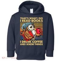 Funny Owl Thats What I Do I Read Books I Drink Coffee Toddler Hoodie thumb 0
