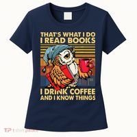 Funny Owl Thats What I Do I Read Books I Drink Coffee Women's T-Shirt thumb 0