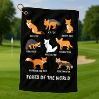Foxes Of The World Fox Lover Gift Golf Towel thumb 1