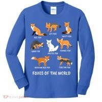 Foxes Of The World Fox Lover Gift Kids Long Sleeve Shirt thumb 0