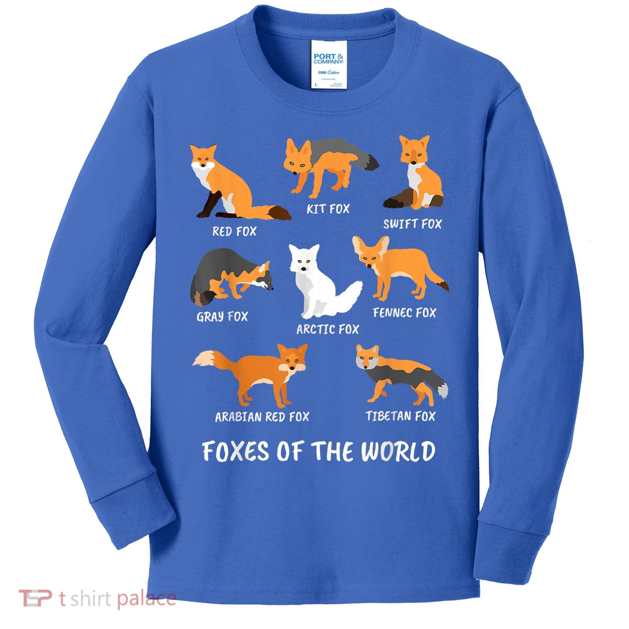 Foxes Of The World Fox Lover Gift Kids Long Sleeve Shirt