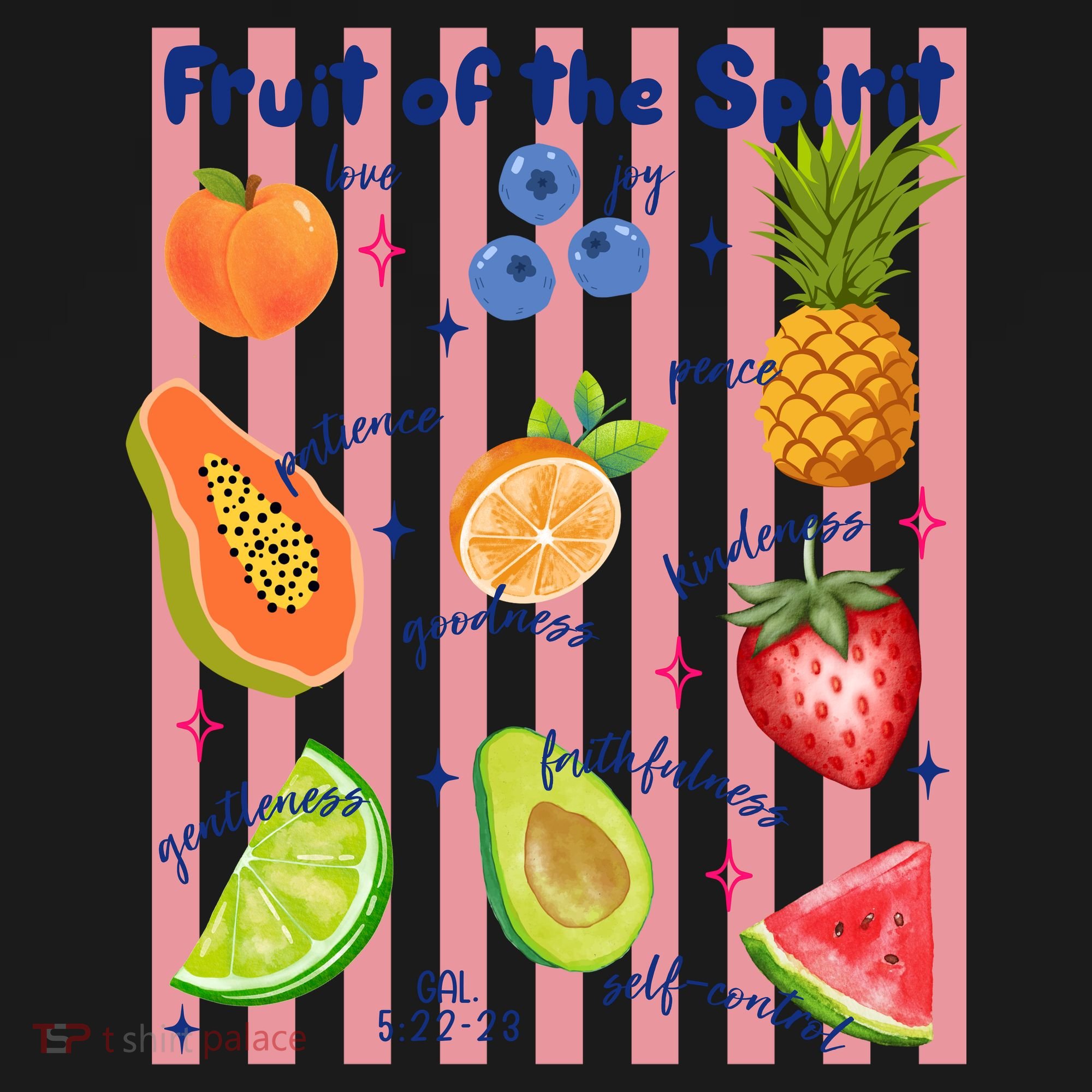 Fruit Of The Spirit Christian Faith Striped Bucket Hat