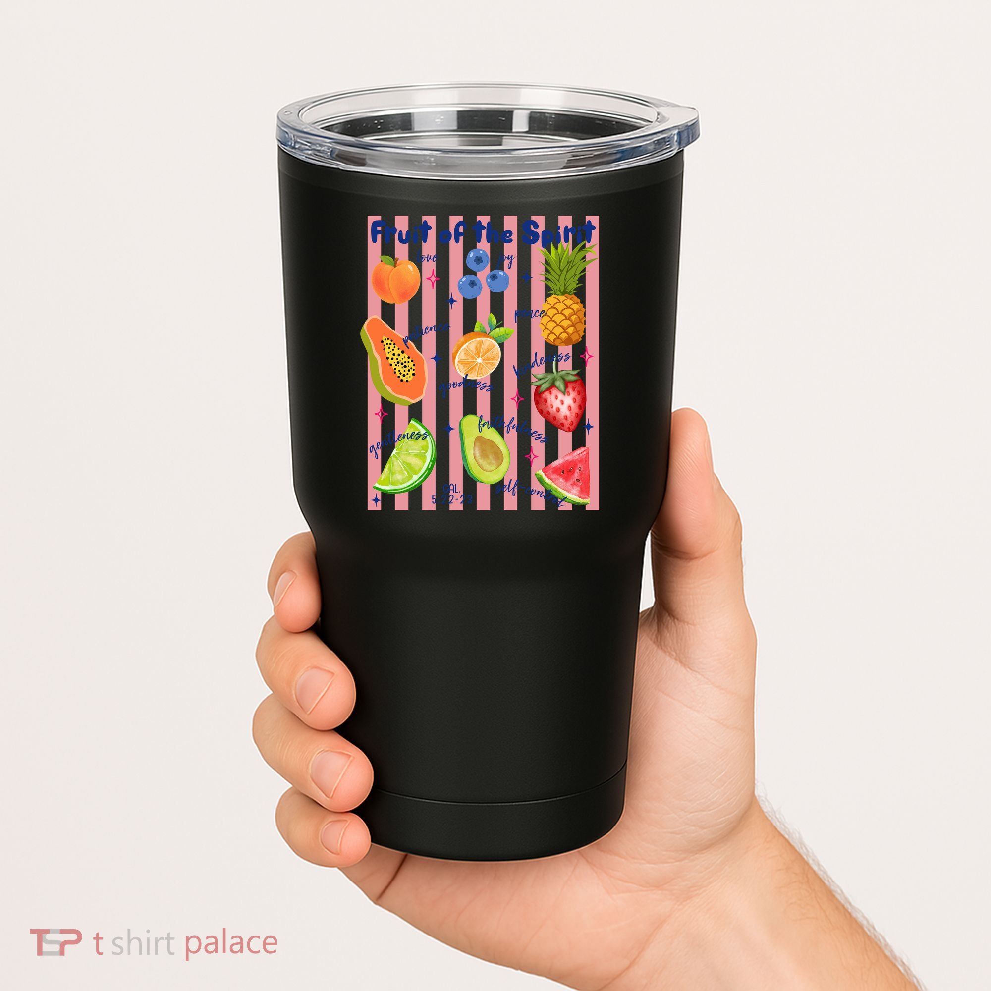 Fruit Of The Spirit Christian Faith Striped Tumbler