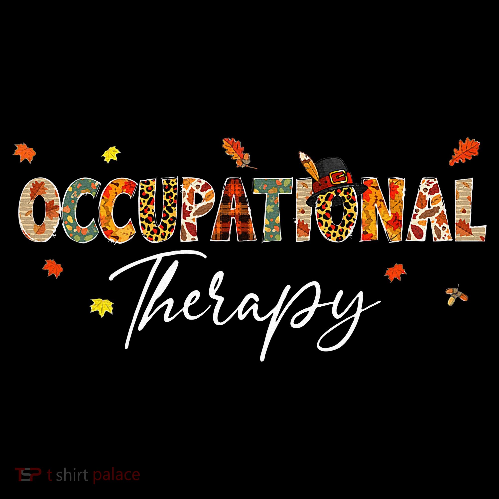 Funny Occupational Therapy Pumpkin Autumn Tree Fall Leaves Bucket Hat