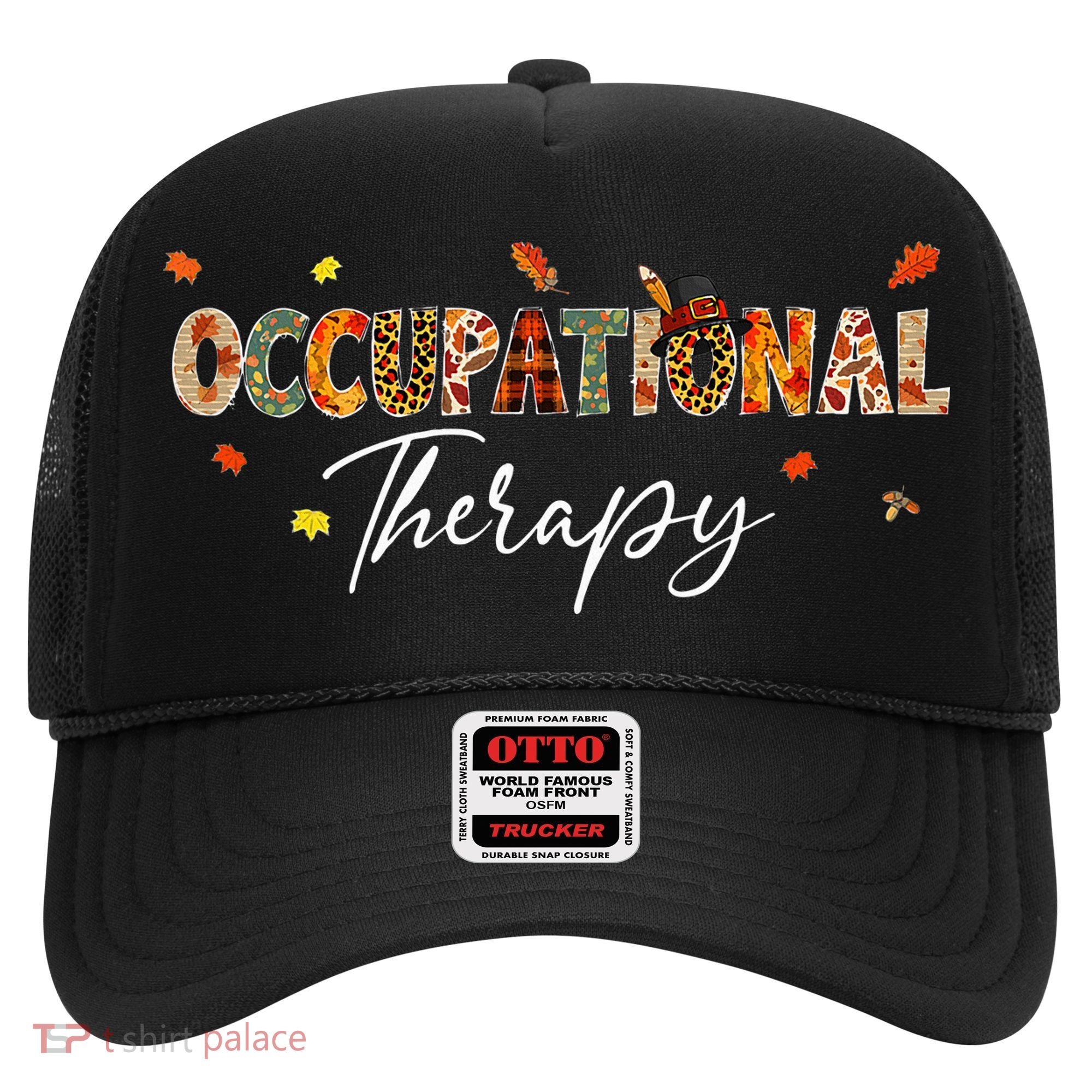 Funny Occupational Therapy Pumpkin Autumn Tree Fall Leaves Hat