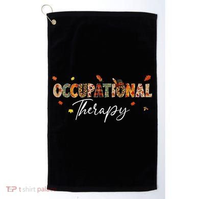 Funny Occupational Therapy Pumpkin Autumn Tree Fall Leaves Golf Towel