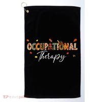 Funny Occupational Therapy Pumpkin Autumn Tree Fall Leaves Golf Towel thumb 0