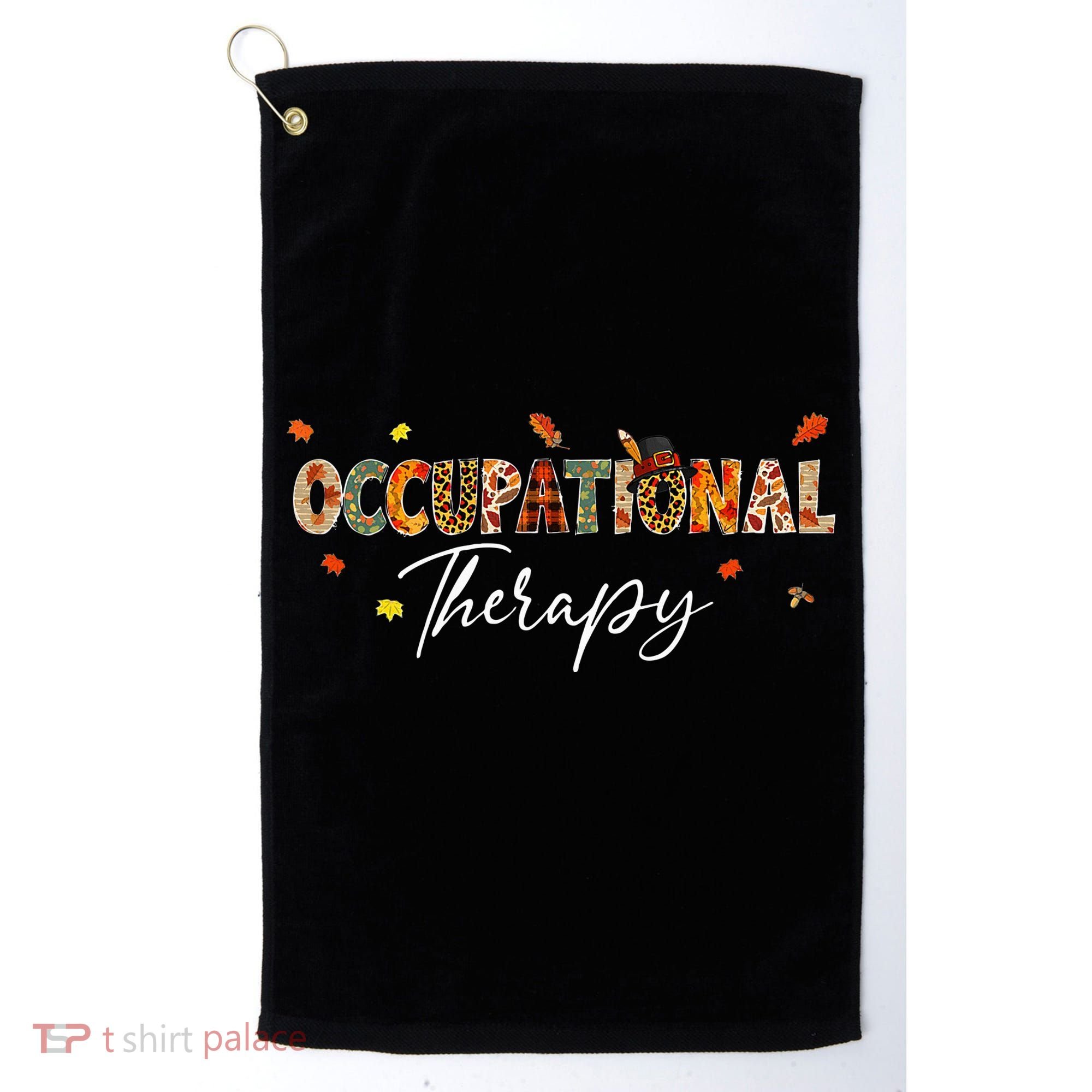 Funny Occupational Therapy Pumpkin Autumn Tree Fall Leaves Golf Towel