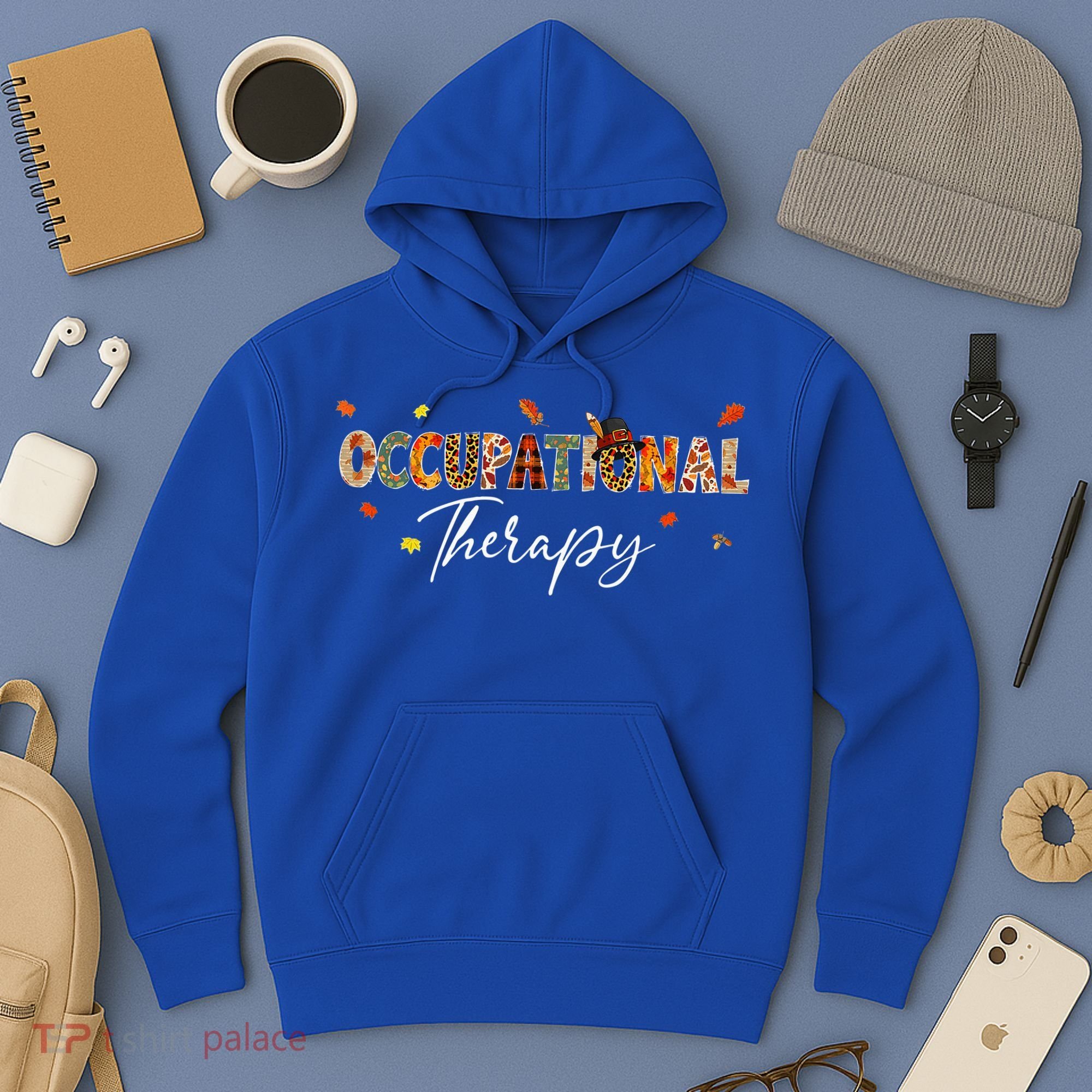 Funny Occupational Therapy Pumpkin Autumn Tree Fall Leaves Hoodie