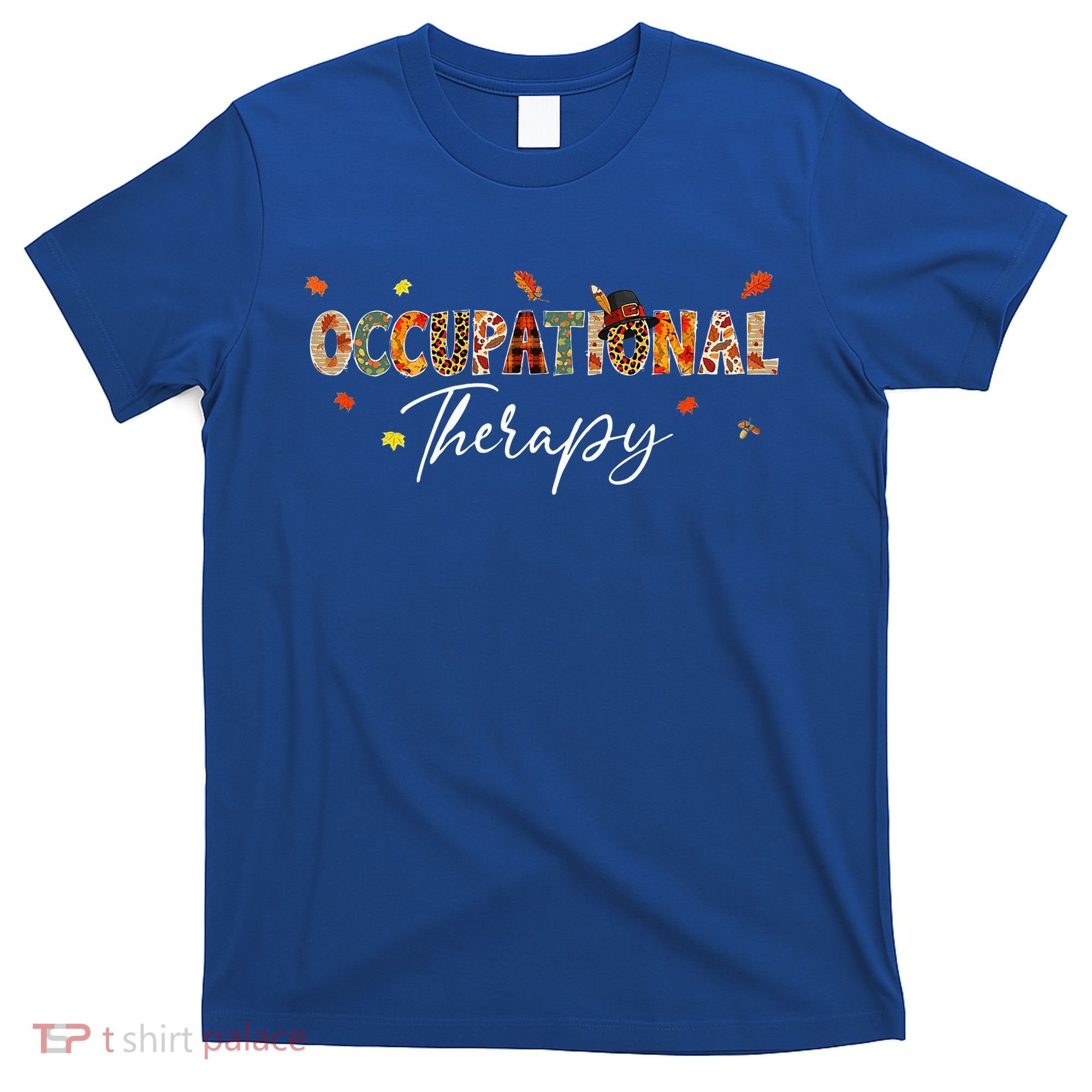 Funny Occupational Therapy Pumpkin Autumn Tree Fall Leaves T-Shirt