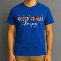 Funny Occupational Therapy Pumpkin Autumn Tree Fall Leaves T-Shirt thumb 3