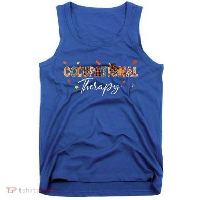 Funny Occupational Therapy Pumpkin Autumn Tree Fall Leaves Tank Top