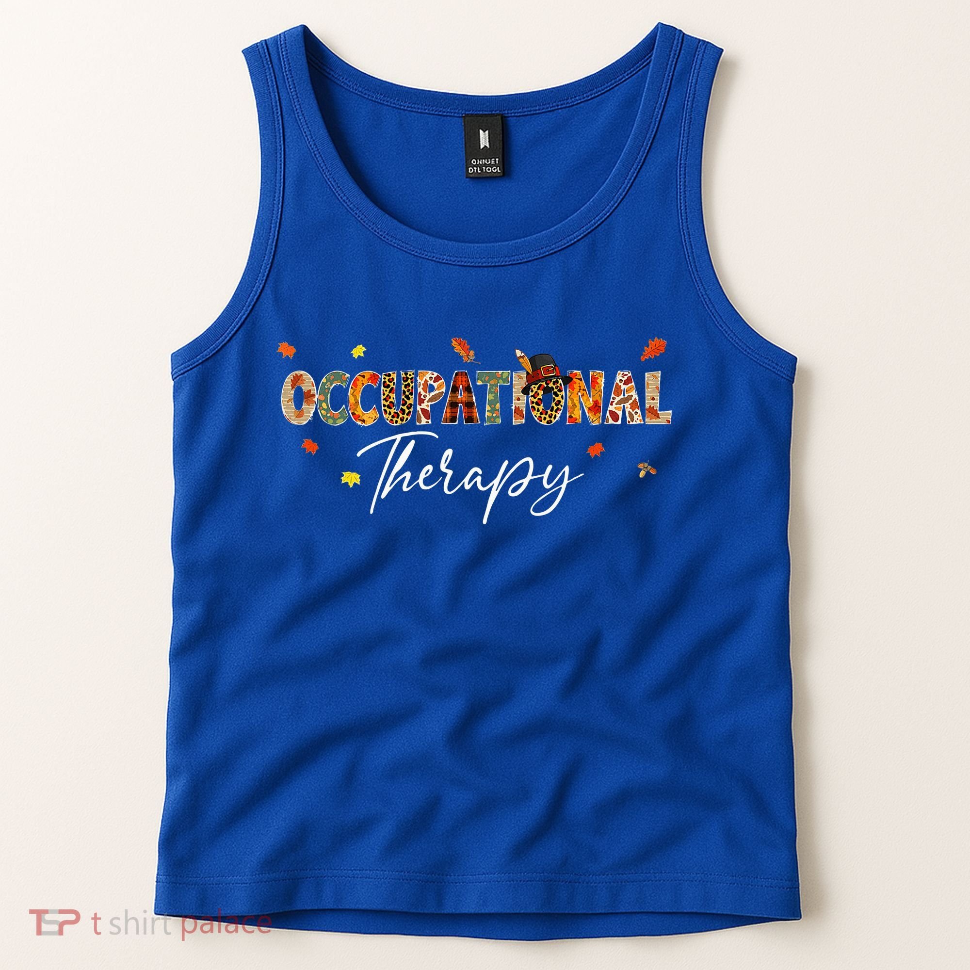 Funny Occupational Therapy Pumpkin Autumn Tree Fall Leaves Tank Top