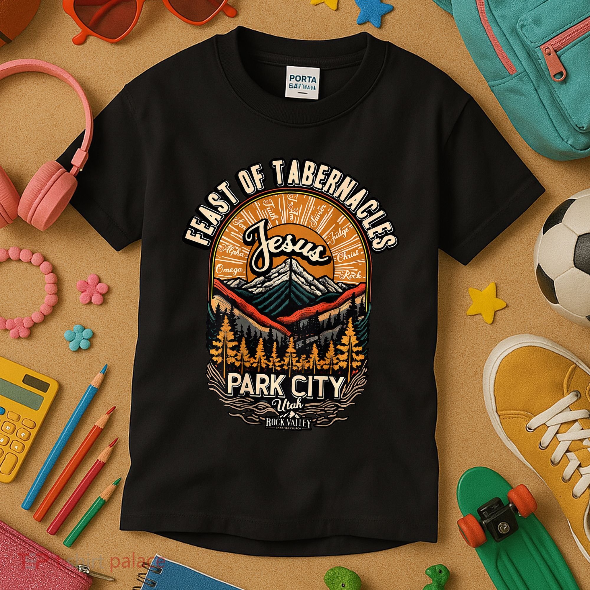 Feast Of Tabernacles Park City Utah Rock Valley Christian Kids T-Shirt