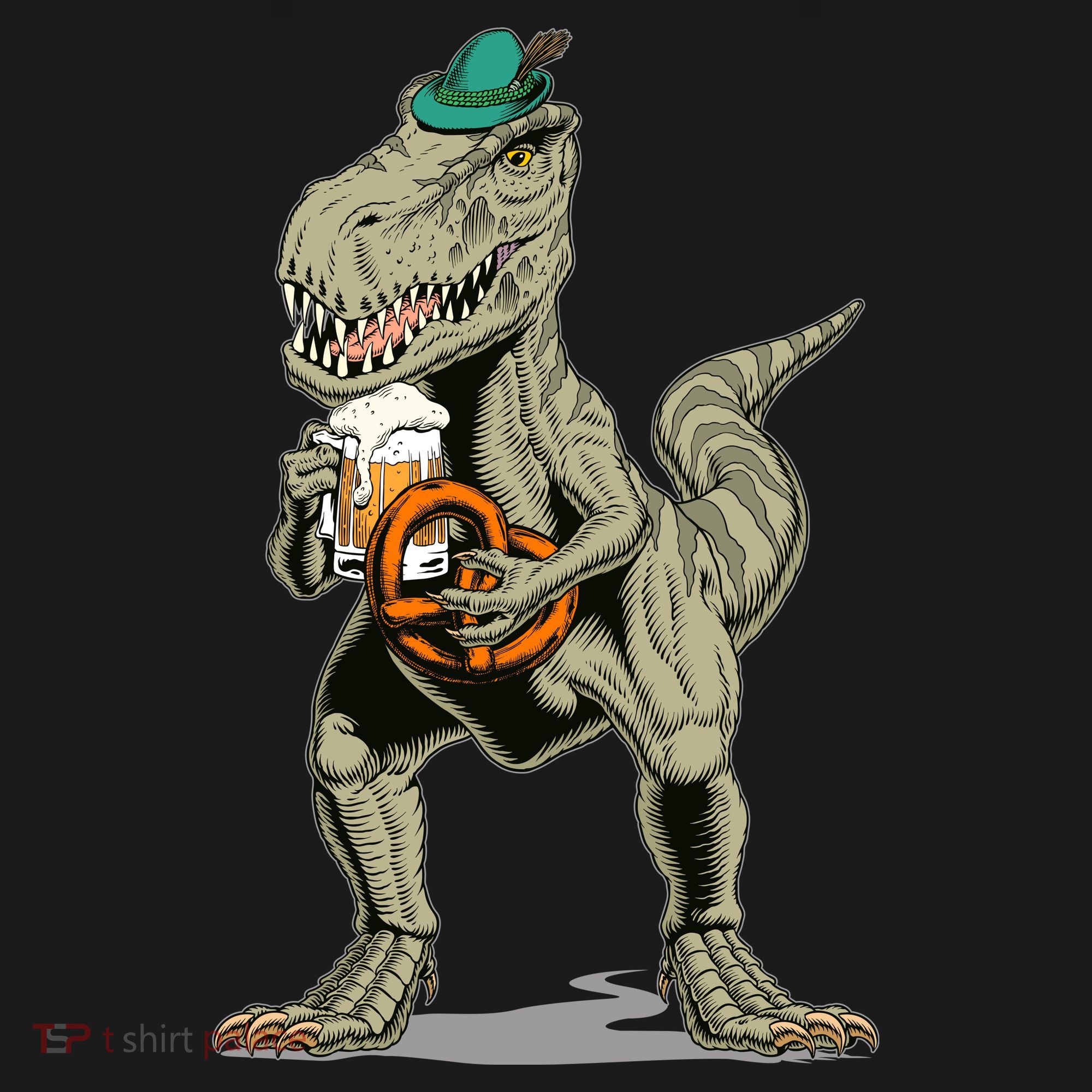 Funny Oktoberfest Tyrannosaurus Rex T Rex Dinosaur Ornament