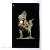 Funny Oktoberfest Tyrannosaurus Rex T Rex Dinosaur Golf Towel thumb 0