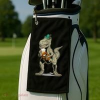 Funny Oktoberfest Tyrannosaurus Rex T Rex Dinosaur Golf Towel thumb 2