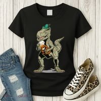 Funny Oktoberfest Tyrannosaurus Rex T Rex Dinosaur Women's T-Shirt thumb 3