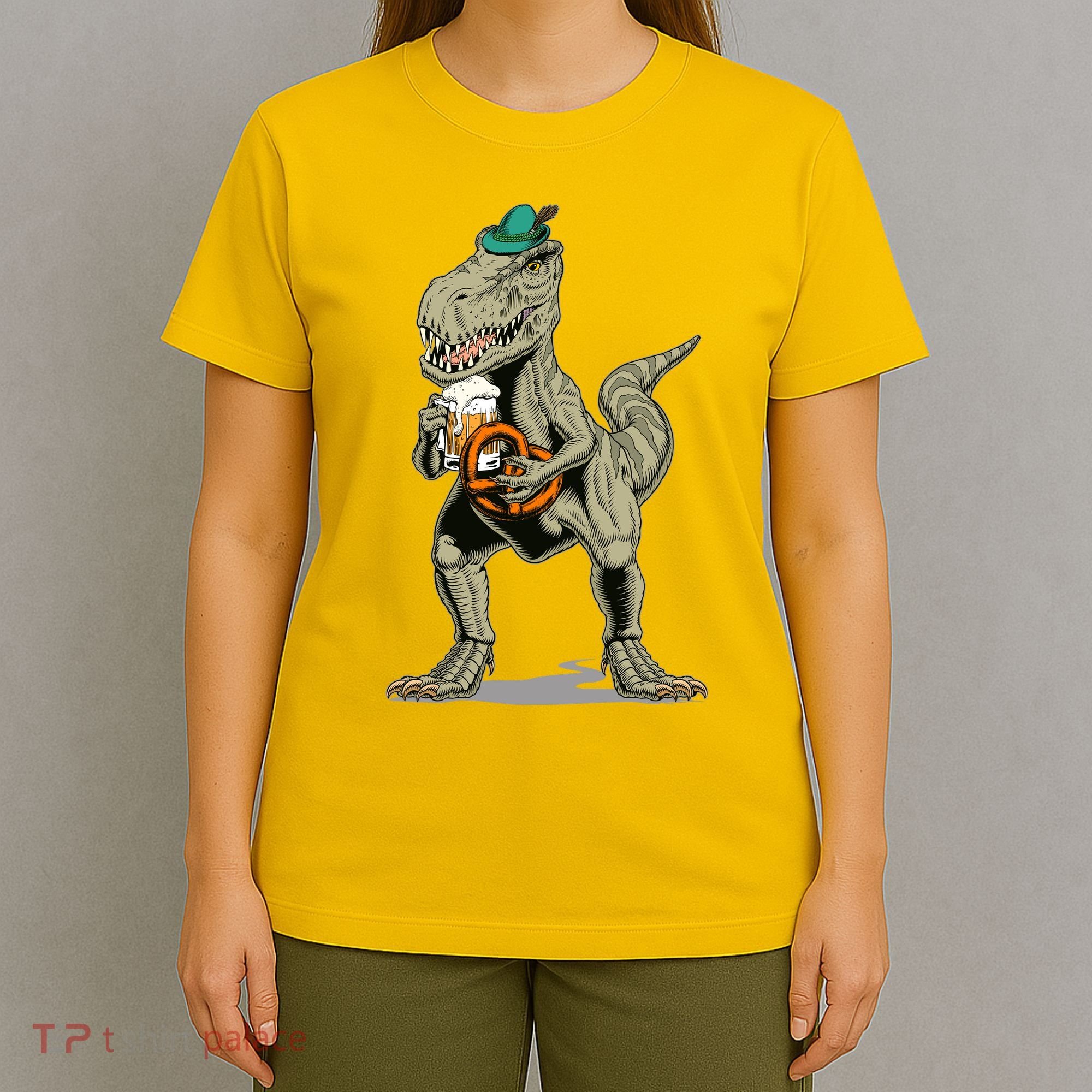 Funny Oktoberfest Tyrannosaurus Rex T Rex Dinosaur T-Shirt
