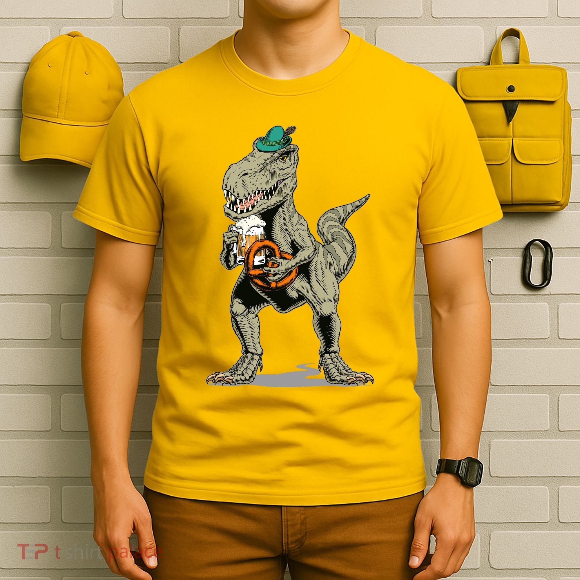 Funny Oktoberfest Tyrannosaurus Rex T Rex Dinosaur T-Shirt